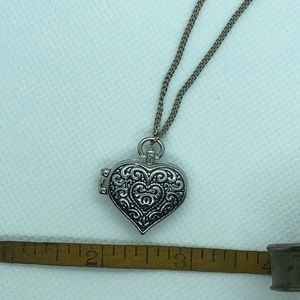 Silver heart locket with chain